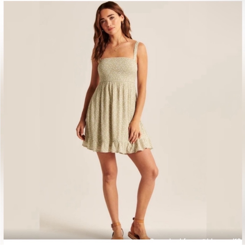 Abercrombie & Fitch Light Green Floral Mini Dress